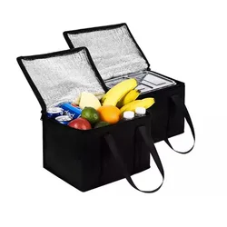 Insulated Thermal Cooler Bag Outdoor Lunch Foods Drink Boxes Drink Storage Big Square Chilled Bags Zip Picnic Tin Foil Food Bags