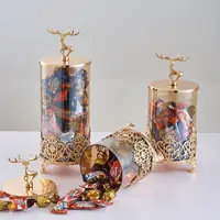 Glass Candy Jar Table Centerpiece Candy Container Luxury Candy Jar with Lid for Dessert Dried Fruit Snacks 2