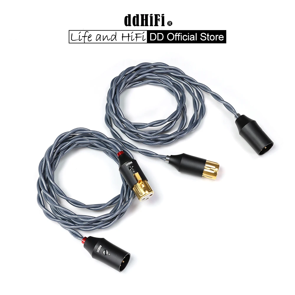 DD ddHiFi BC30XLR Balanced XLR 3Pin Shielding Signal Cable, Balanced XLR 3Pin Female to Male ,75cm and 145cm For Option