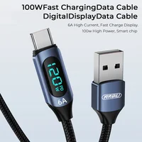 NNBILI 120W USB Type C Cable 6A LED Digital Display High-Speed Wire for Xiaomi POCO Huawei USB C Charger Data Cord 1m 1.5m 2m 4