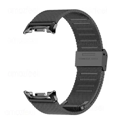 Premium Metal Bracelet Wristband with Curved Strap End (Black)