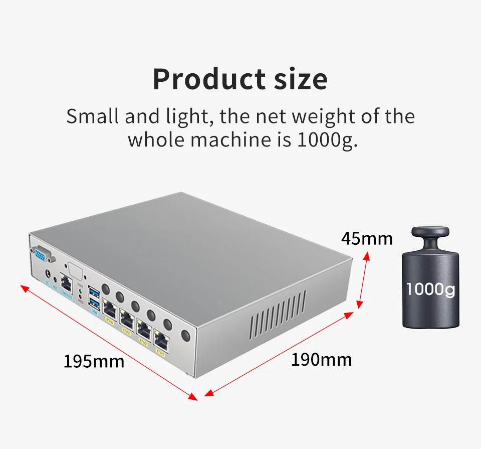 Mini PC Firewall Router with 4 LAN Ports, Intel Celeron J4125, USB3.0, Ngff SIM Slot - VPN Ready, OEM/ODM Logo Laser Print Description Image.This Product Can Be Found With The Tag Names Barebone Mini PC, Computer Office, Fanless soft router