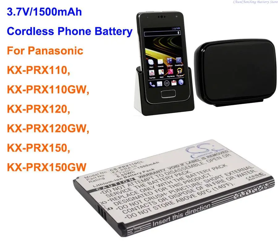 Batteria Del Telefono Cordless Cameron Sino 1500Ma Per Panasonic Kx-Prx110,Kx-Prx110Gw,Kx-Prx120, Kx-Prx120Gw, Kx-Prx150, Kx-Prx150Gw