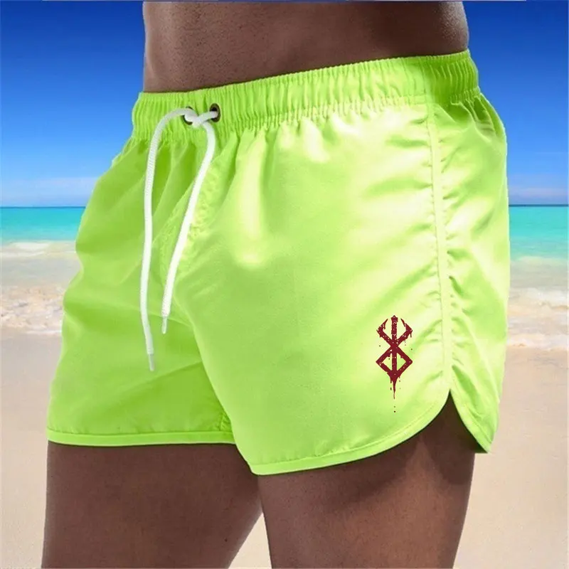 Men's Board Shorts Anime Berserk Swim Trunks Drawstring Quick Dry Running Swimming Pool Classic Casual Sport Black Summer Shorts 5