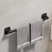 Bathroom Towel Holder White Without Drilling Bathroom Black Towel Rack Towel Bar Self-Adhesive Bathroom Towel Rack Towel Rail 5