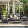 Outdoor Wicker Patio Furniture Set with Deep Seating Cushions and Table for Balcony, Backyard, and Porch 6