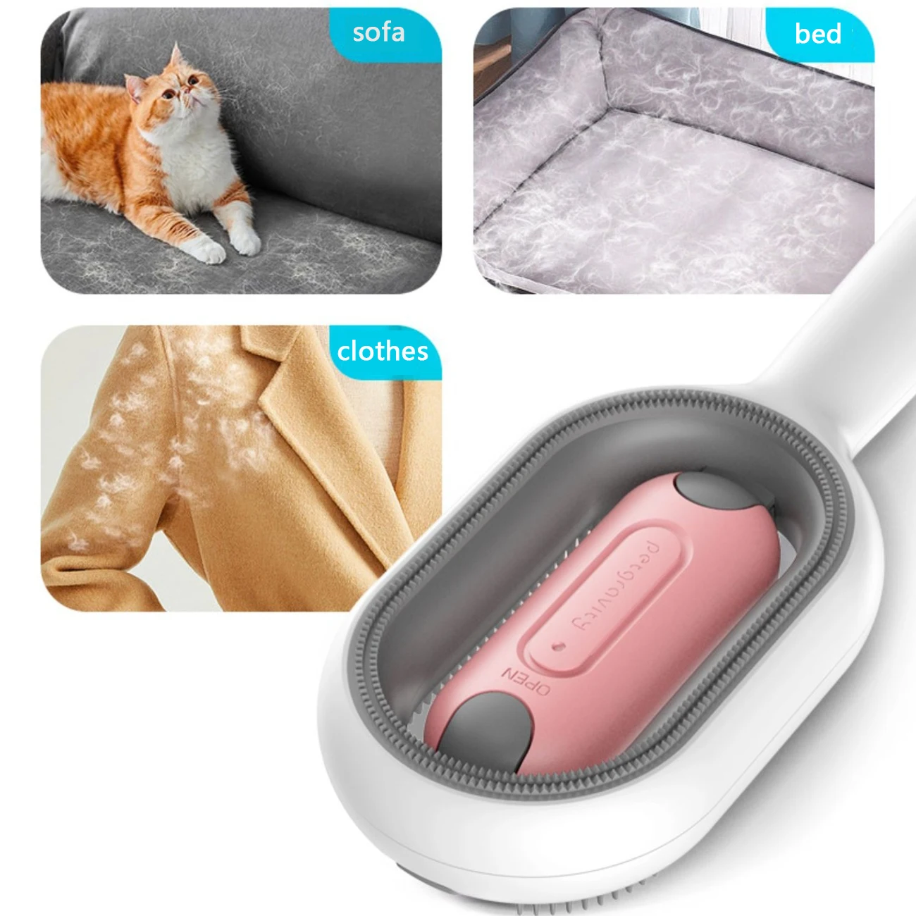 Title 5, 3 In 1 Double Sided Pet Cleaning Removing Hair ...