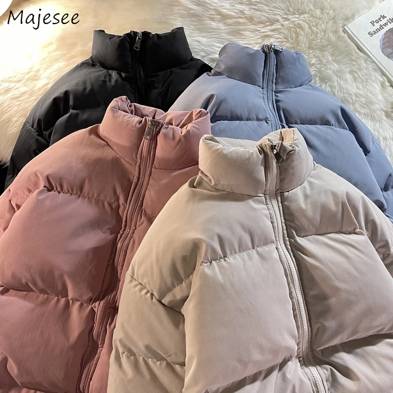 

Medium-long Style Parkas Men Stand Collar Design Solid Ulzzang Students Warm Winter New Casual 4 Color Fashion Simple All-match