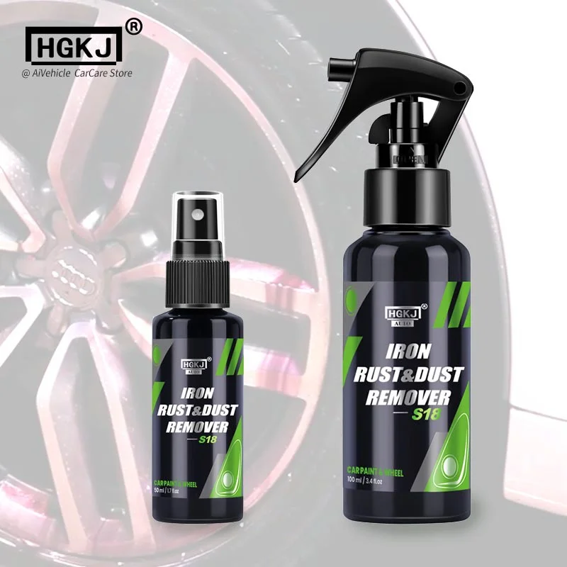 

HGKJ S18 Car Rust Remover Spray Iron Dust Rim Rust Cleaner Wheel Paint Spray Liquid Cleaning Car Detailling Polishing Kit