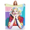 M-Madonnas Blanket Pop Art Singer Camping Flannel Throw Blanket Warm Soft Couch Chair Custom Bedspread Gift Idea 1