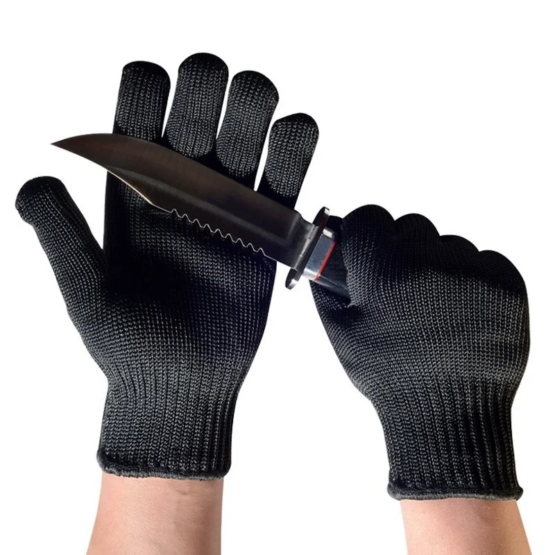 цена Cut-resistant Gloves Grade One Steel Wire Gloves Multi-purpose Anti-cut Labor Insurance Gloves Protective Black Gloves