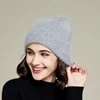 VISROVER Rabbit Cashmere unisex Woman Winter Hat With Lurex&Sequin Autumn Beanies Cashmere Woman Warm Rabbit Fur Skullies 4