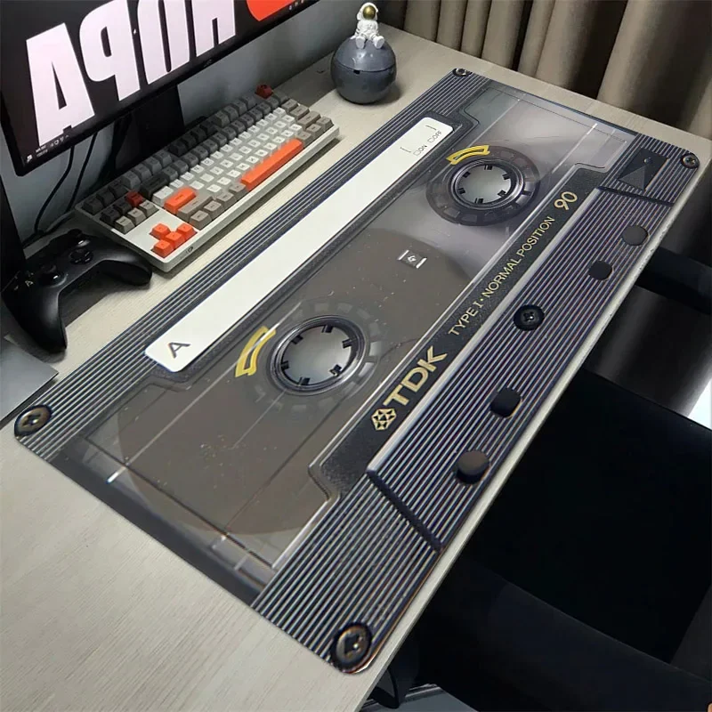 Vintage Cassette Music Tape Computer Mouse Pad Speed Mousepad Rgb Desk Mat Accessori Da Gioco Tastiera Gamer Cabinet Mats Pc Xxl