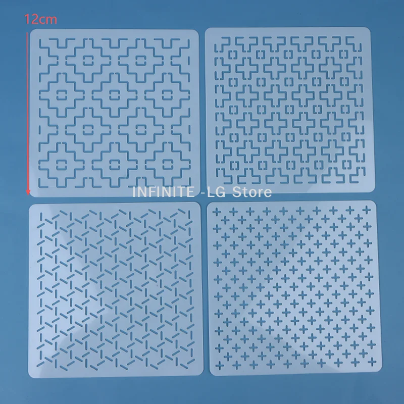 8개/12개 자수 템플릿 DIY 자수 패턴 퀼팅 템플릿 재사용 가능한 PET 스텐실 퀼팅 및 공예용
