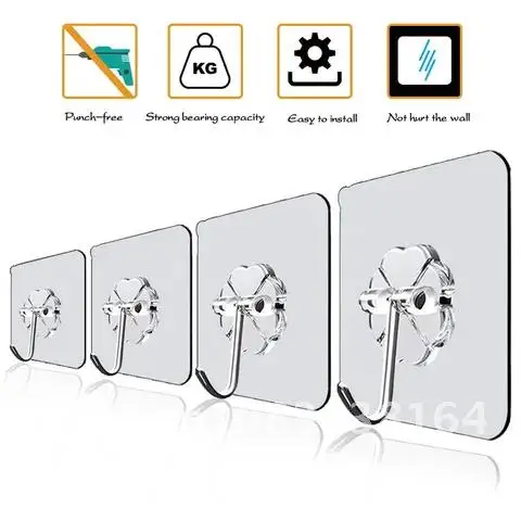 

Transparent Strong Self Adhesive Door Wall Hooks Hangers Suction Heavy Load Rack Cup Sucker for Kitchen Bathroom 5/10/20Pcs