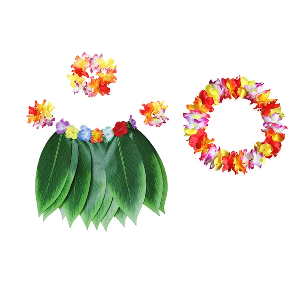 

Girls Dresses Leaf Skirt Grass Skirts Luau Party Decoration Supplies Hawaiian Garland Child