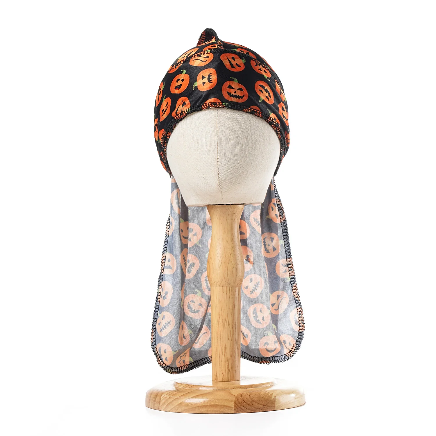 Halloween-Druck seidig Durag für Kinder Jungen Langs chwanz Piraten hut Hip-Hop Bandanas Turban Kopf bedeckung Kinder Haarschmuck – Detail 6