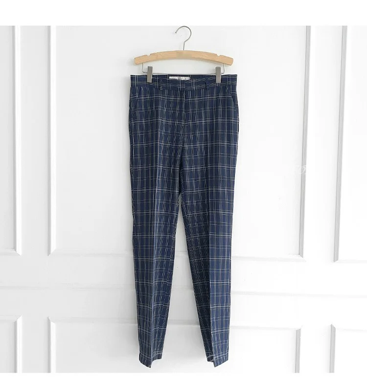 Tesco Office Work Suit Sets For Women 2 Piece Sleeveless Blazer Vest With Lace-up Slim Fit Plaid Pantsuit For Women Summer 2024