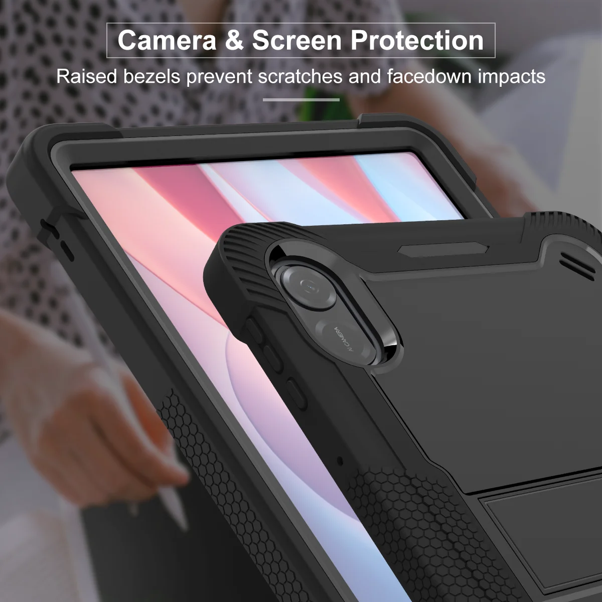 Durable Tri-Layer Kickstand Case with Shockproof Protection