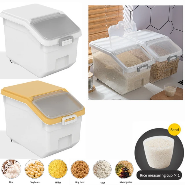 2021 New 10/15/25 KG Moisture-proof Dry Food Sealed Box Rice Storage Grain  Container Kitchen Accessories Storage Box 8 Colors