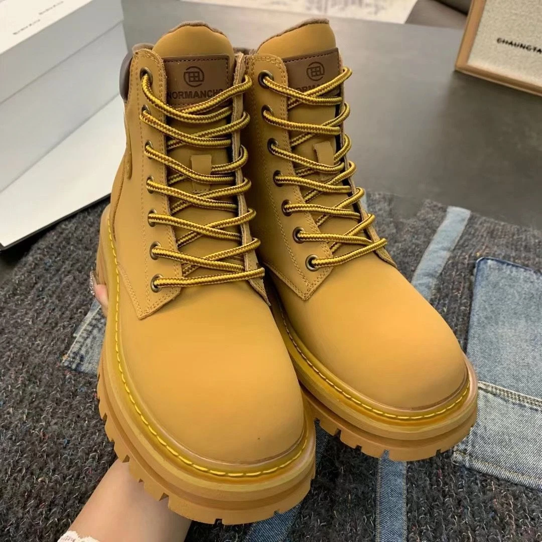 Women's Ankle Boots Platform Footwear with Laces Combat Booties