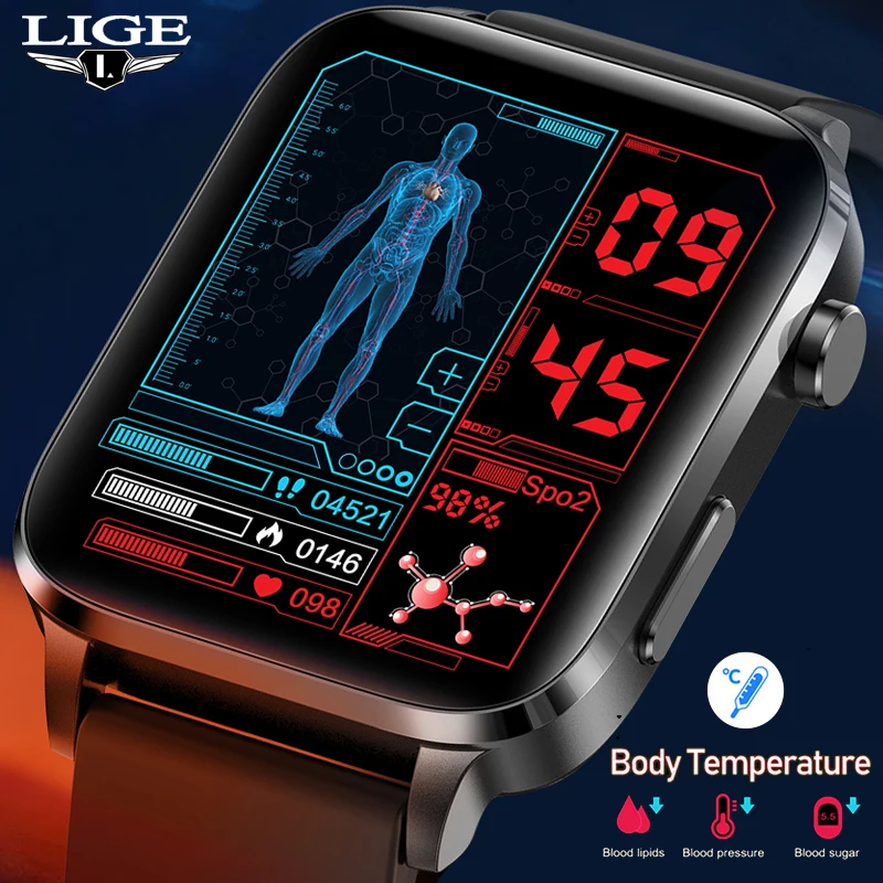 LIGE SmartWatch Men Laser Assisted Therapy Three high Heart rate Blood lige-smartwatch-men-laser-assisted-therapy-three-high-heart-rate-blood