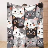 Cats Playing With Mobile Phones, Flannel Blankets, Many Cats, Office Nap Blankets, Fluffy Sofa Blankets, All Season Air Conditio 3