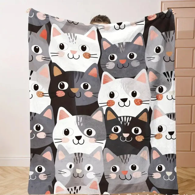 Cats Playing With Mobile Phones, Flannel Blankets, Many Cats, Office Nap Blankets, Fluffy Sofa Blankets, All Season Air Conditio 3