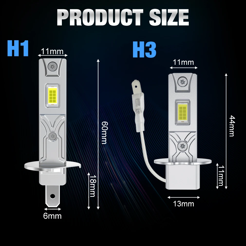 XSTORM H1 H3 LED Headlight Bulb 50W 20000LM CSP for Car Headlamp Fanless Light Auto Diode Fog Lamps 12V 6000K led lights led bulbs led headlights led car lights led car headlights car headlamps