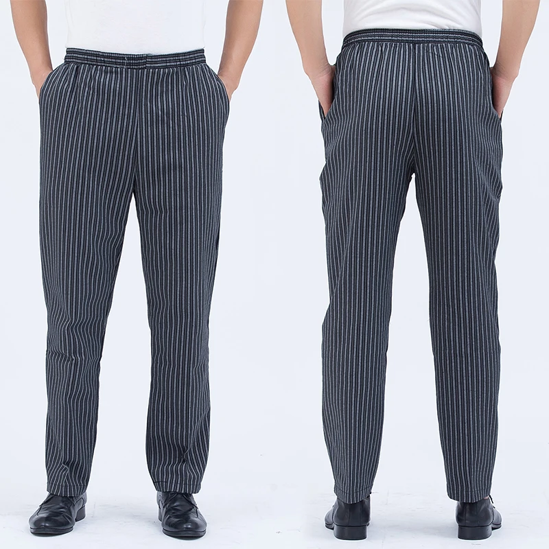 Winter Catering Kitchen Pants Bakery Cafe Work Trousers for Hotel Restaurant Chef Pants for Men Elastic Design Adjustable