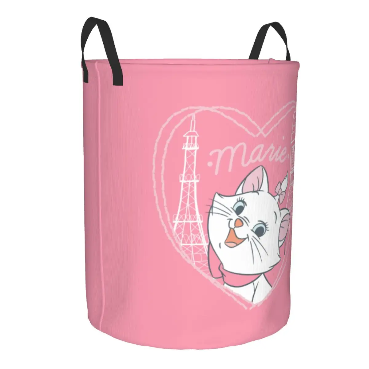 Custom Cute Cat Marie Kitten Cartoon Laundry Basket Collapsible Animals Movies Clothes Toy Hamper Storage Bin for Kids Nursery 2