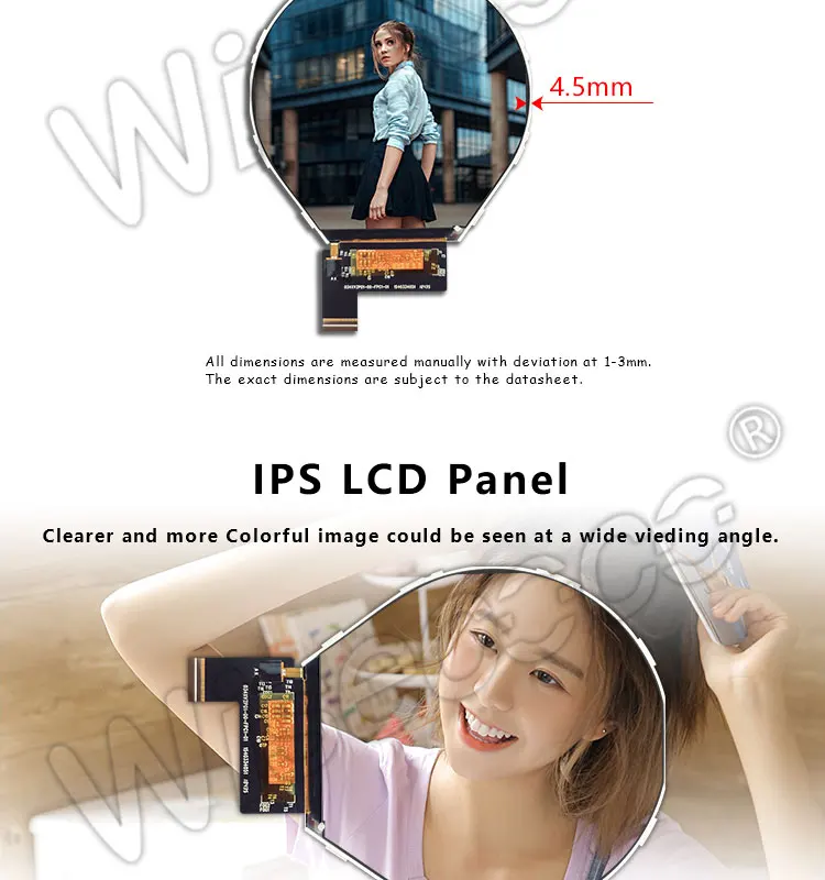 Wisecoco-Circular Display Driver Board, LCD tela redonda,