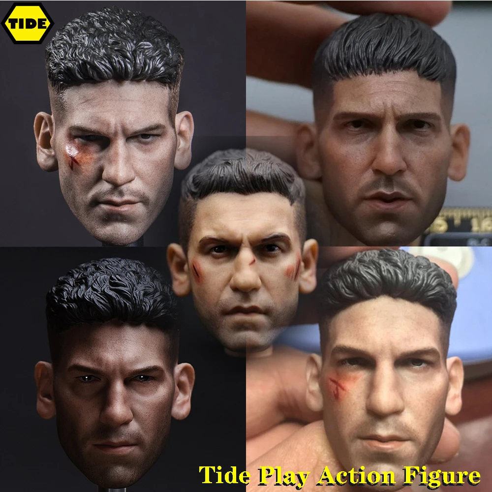 

In Stock Punisher Head Carving 1/6 "You Guilty,You Died" Punisher Frank Castle Head Sculpt Model For 12'' Action Figure Body