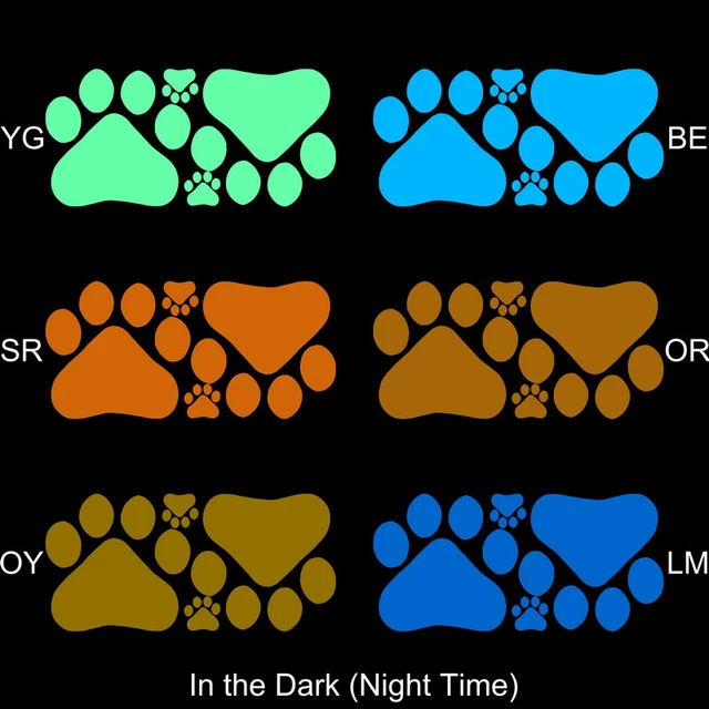 Cartoon Tier Fußabdruck Katze Hund Pfoten leuchten Aufkleber