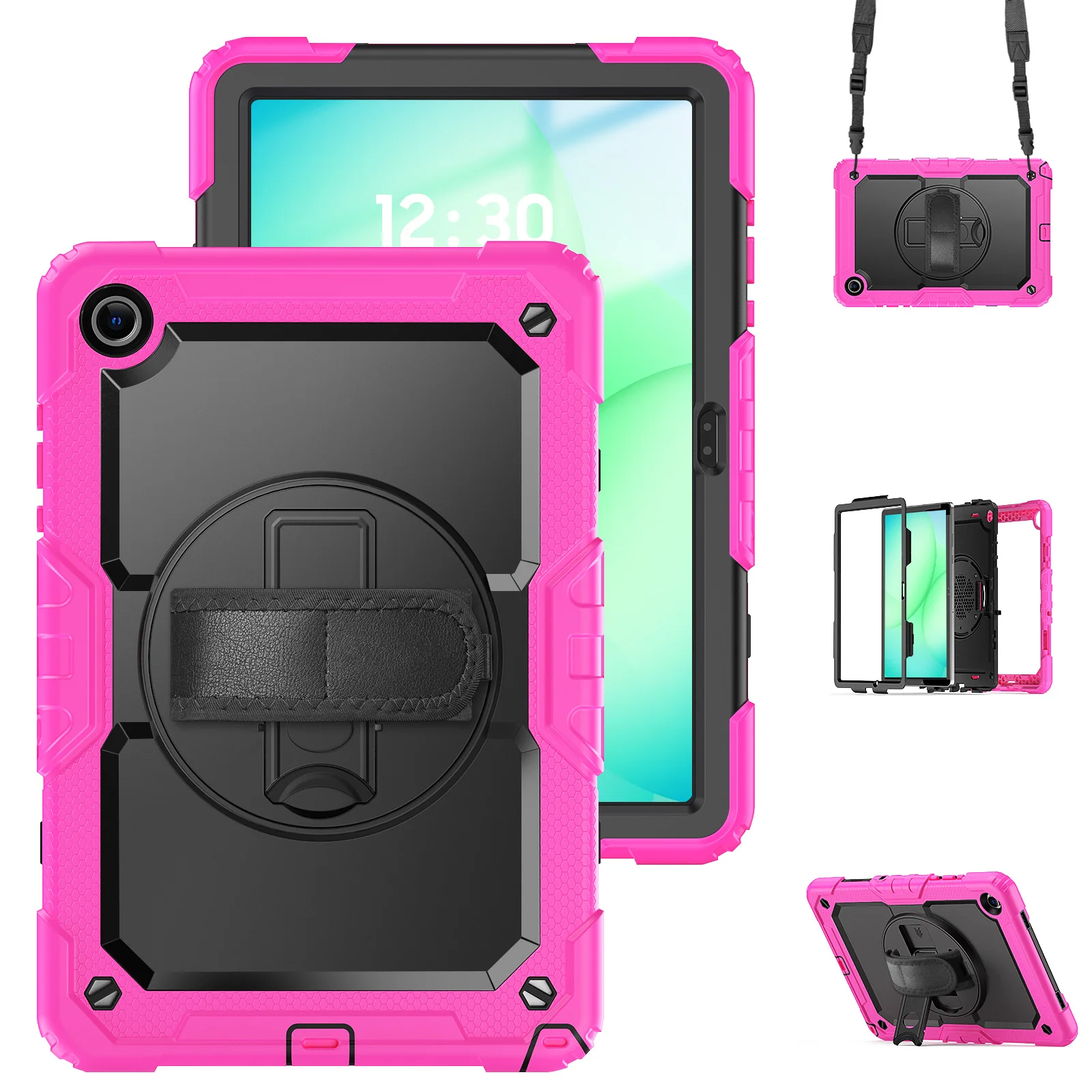 Durable Shockproof Tablet Case with Hand & Shoulder Straps - Kids Safe Cover