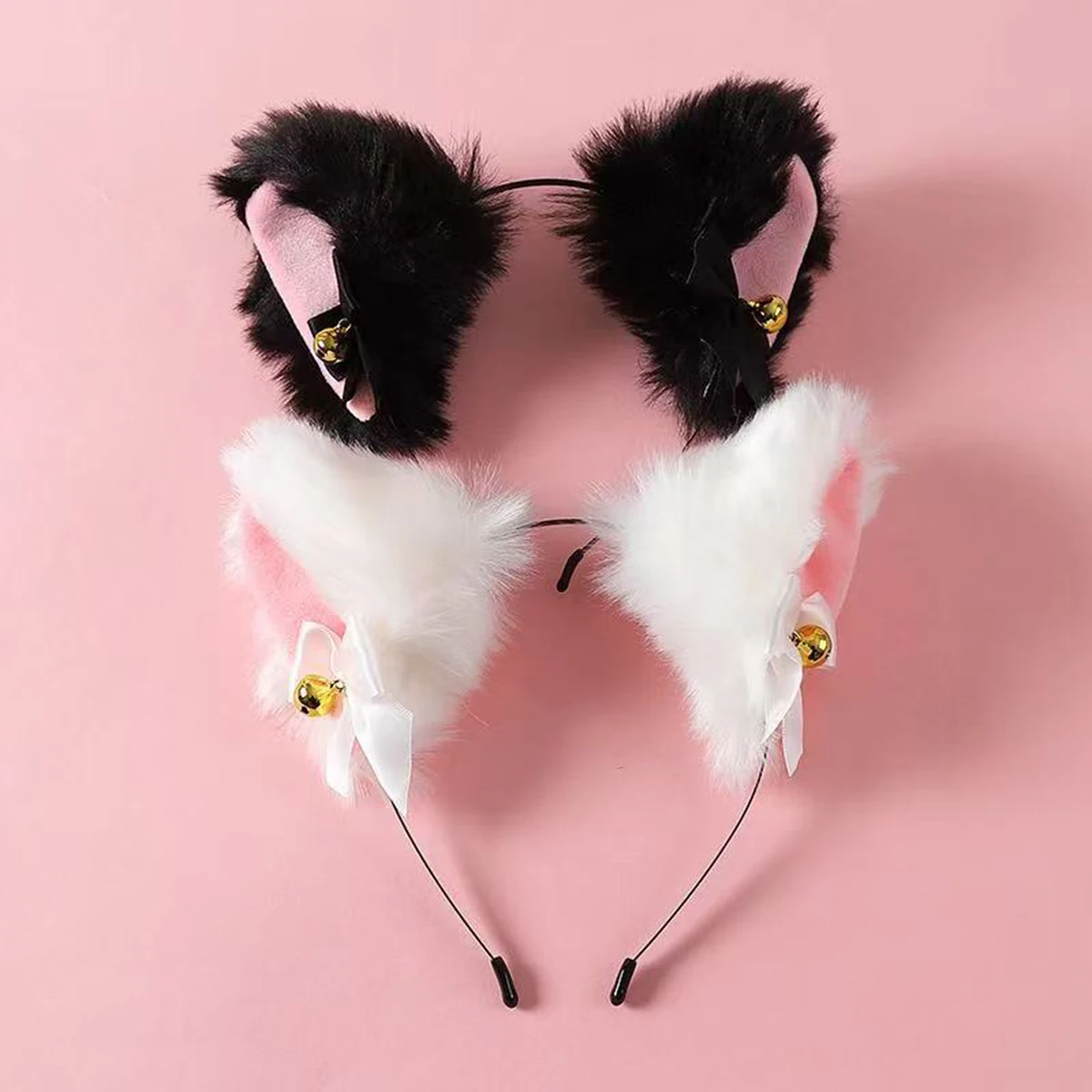 1pc Sexy Cat Ears Bell Headband Plush Cute Headdress Hairband for Women Girl Cosplay Masquerade Party Halloween Hair Accessories