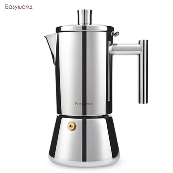 Easyworkz Diego Stovetop Espresso Maker Stainless Steel Italian Coffee Machine Maker Induction Moka Pot 1