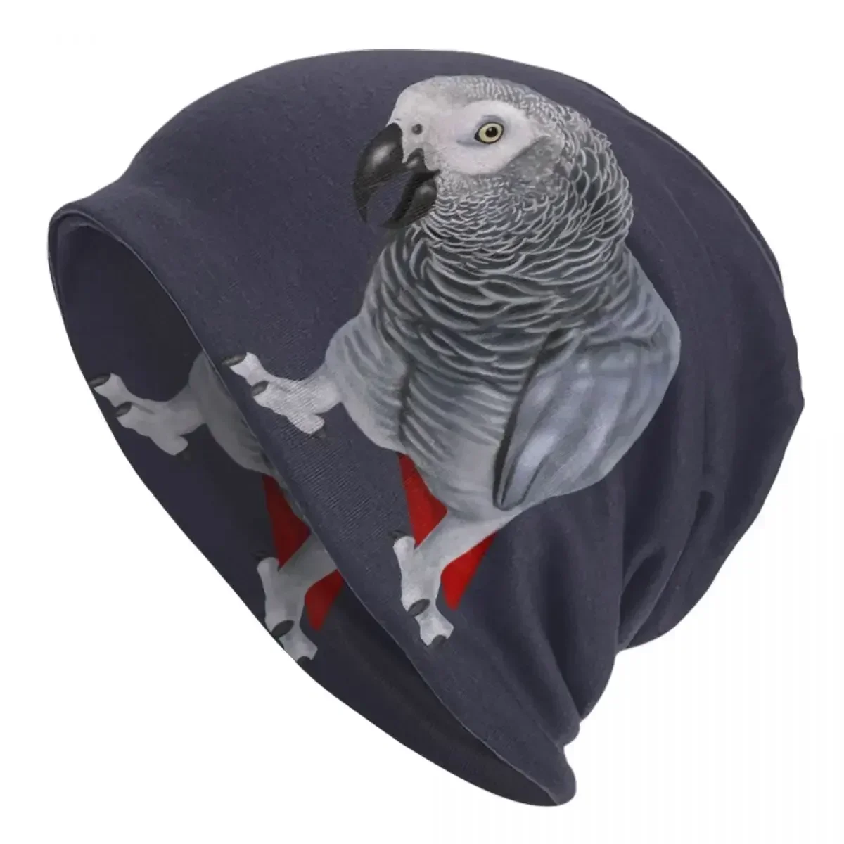 

Головной убор в африканском стиле с серым попугаем, шапки, вязаная шапка в стиле хип-хоп для женщин и мужчин, теплые осенне-зимние шапочки с пситтацином с птицами, облегающие шапки, шапки