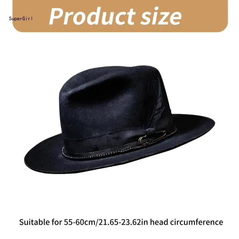 Homburg Hat for Men Women Unisex Wear Vintage Top Hat Cowboy Costume J78E