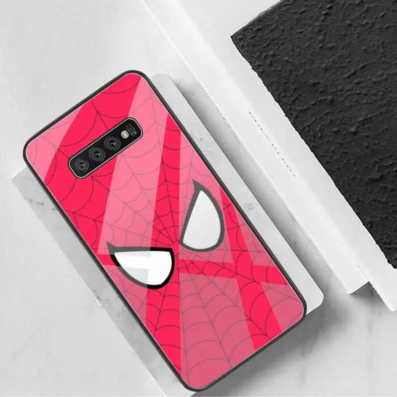 Bandai Marvel Superhero Spiderman Phone Case Tempered Glass For Samsung S20 Plus S7 S8 S9 S10 Note 8 9 10 Plus samsung silicone cover Cases For Samsung