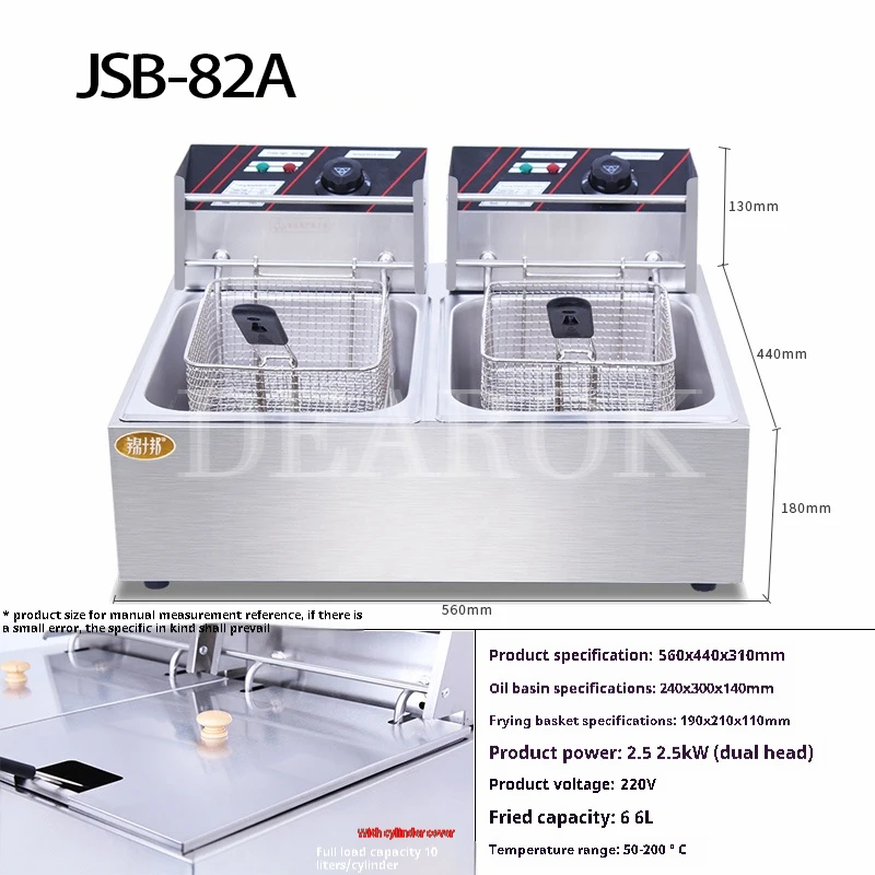 Electric Deep Fryer W/Dual Removable Tanks Commercial Countertop  Fryer for Chicken French Fries Frying Chips 3