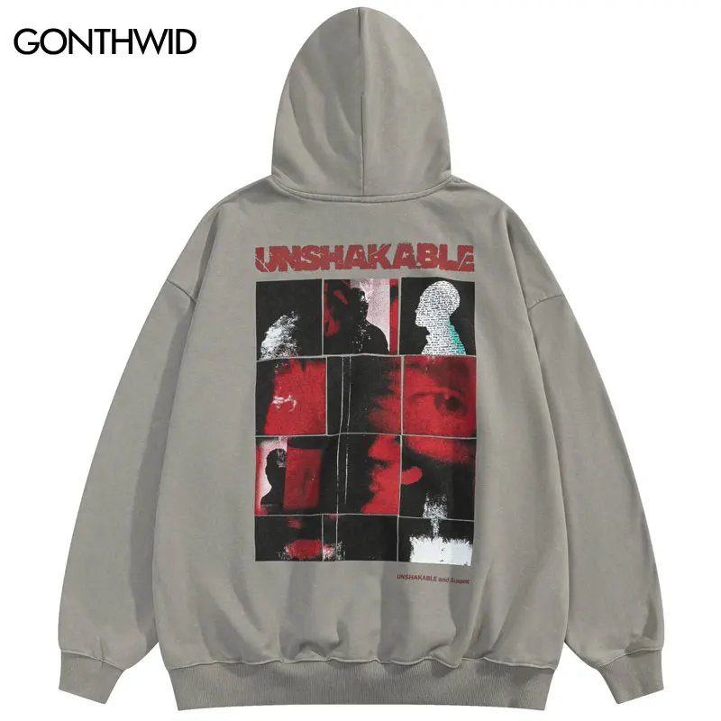 

Vintage Hooded Sweatshirt Y2K Hip Hop Retro Graphic Print Punk Gothic Hoodie Streetwear 2023 Men Harajuku Fashion Loose Pullover