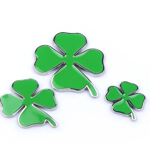 3D Metal Green Four Leaf Clover Badge Logo Sticker Car Body Trunk Decorazione Sticker Accessori Per Alfa Romeo Giulia 159 147