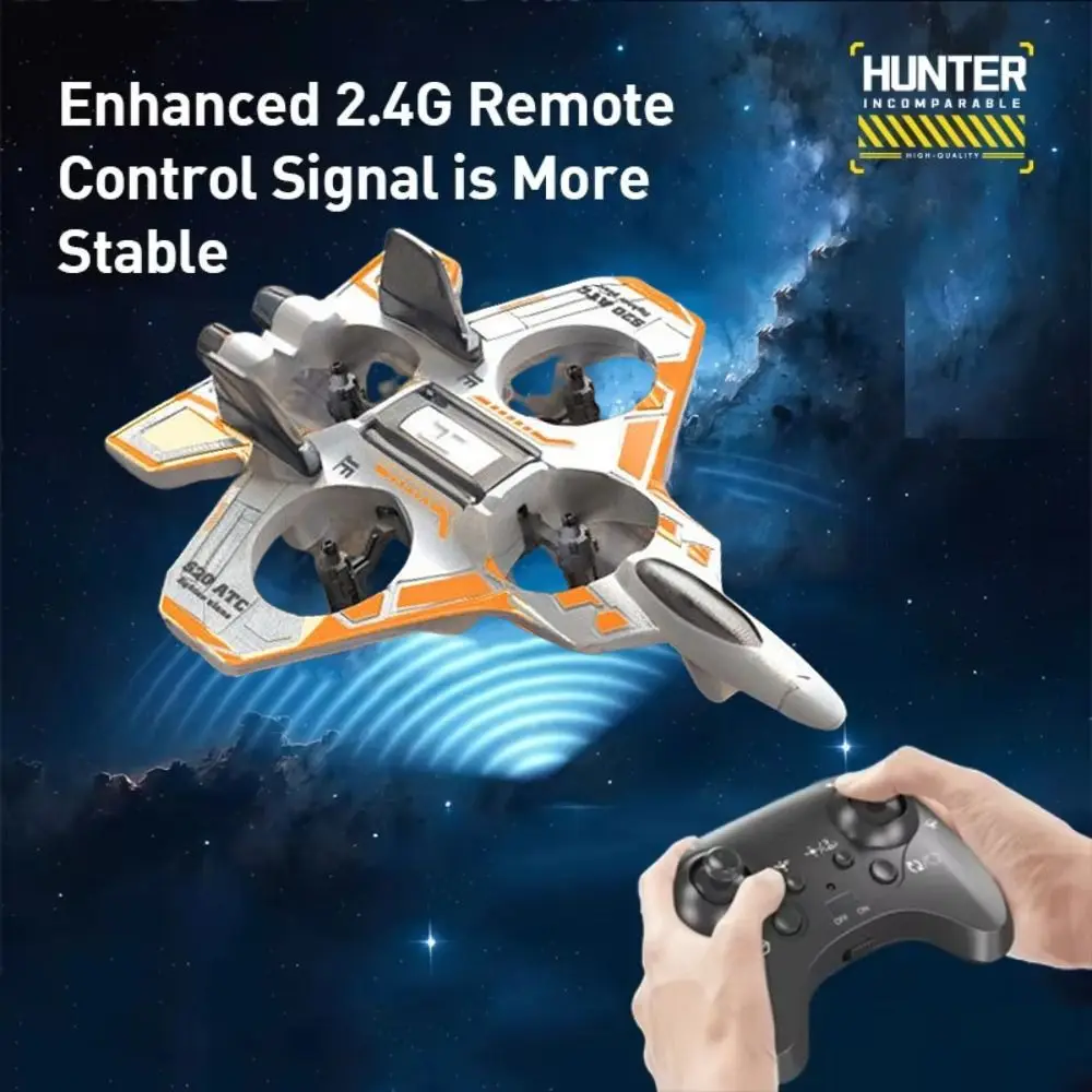 EPP Foam Remote Control Foam Fighter Gravity Sensing Rechargeable Four Motor Helicopter with Light Portable RC Hobby Jet Plane