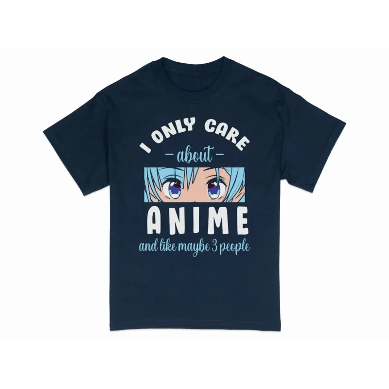 

Футболка с аниме цитатой «I Only Care About And May 3 People», футболка для влюбленных манги, футболка унисекс, забавный Топ
