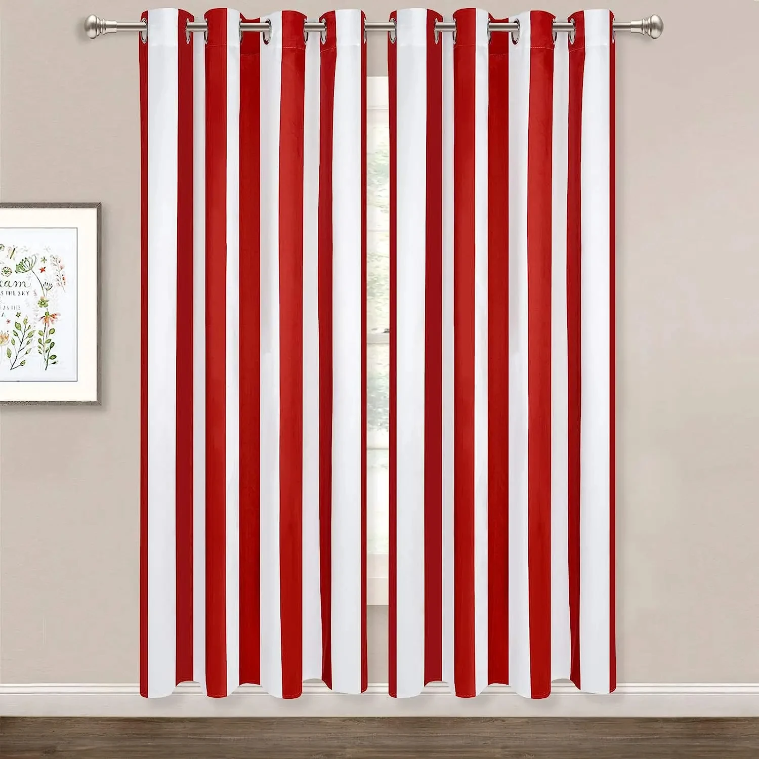 

Red and White Vertical Stripe Curtains for Living Room Dining Room Bedroom Door Luxury Balcony Windows Custom Size