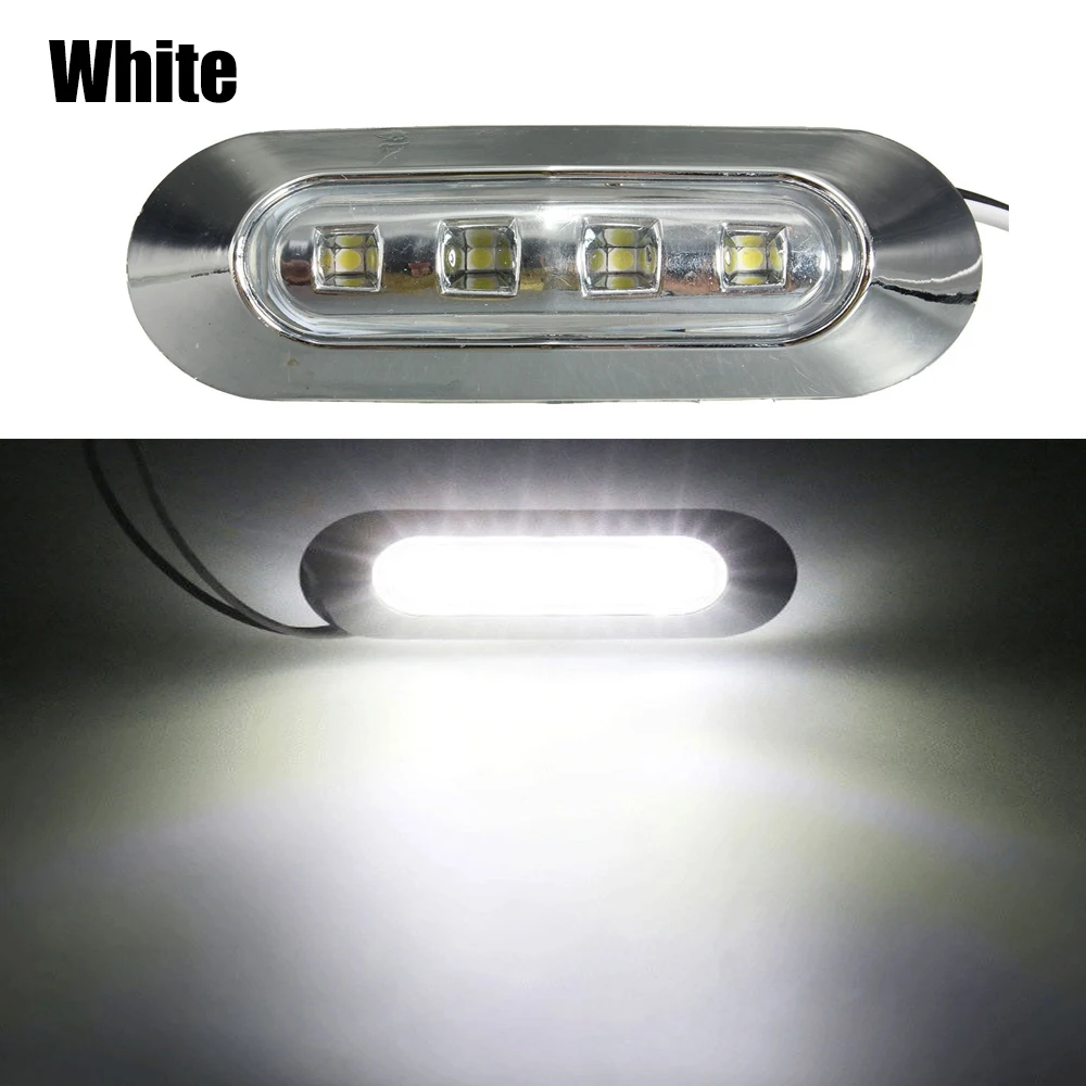 Biqing Luce Laterale Da Camion Rotonda, 3/4" Led Indicatori Laterali LED Fanali Posizione 12V/24V Impermeabile Universale Per Camion Caravan Camper Rimorchio Bus (Bianco-10x - Foto 10