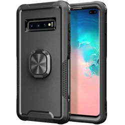 Heavy Duty Drop Protection Anti-Skid Rugged Shockproof/Dust Proof 3-Layer Phone Case for S10 (Black)