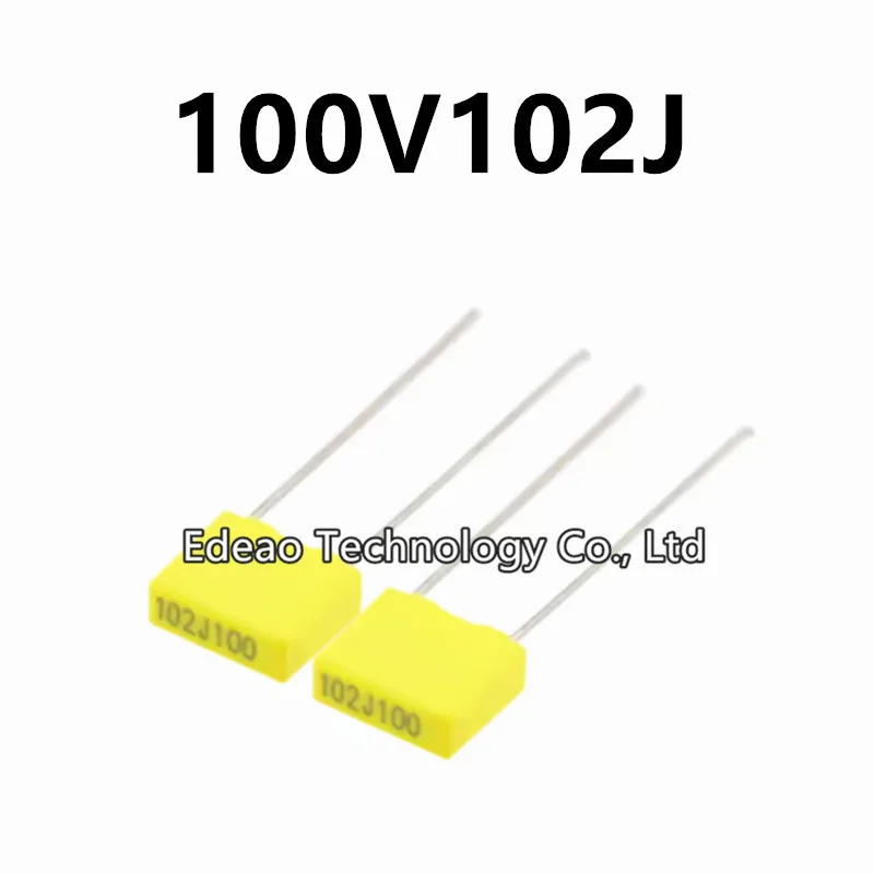 

50 шт./лот 102J100V P = 5 мм корректирующий конденсатор 100V102J 1NF 0,001 UF 102J100 102nJ100