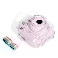 Cute Clear Protective Case for Fujifilm Instax Mini 12 11, Transparent Camera Cover Bag with Shoulder Strap & Storage Pouch - Image 2